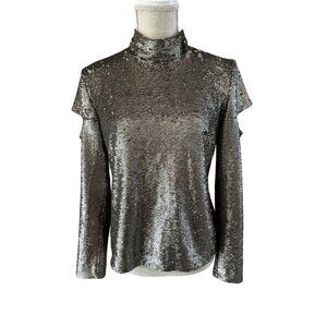 Generation Love Katrina Sequin Top S Gold Long Sleeve